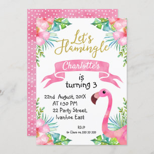 Waterverf Laten we de uitnodiging van de verjaarda