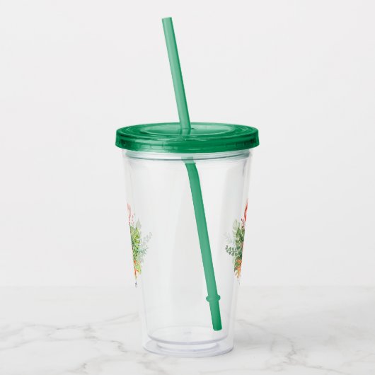 Waterverf Laten we Flamingle Flamingo laten vlamme Acryl Drinkbeker (Links)