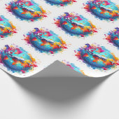 Waterverf Laten we reizen de wereld ontwerp Cadeaupapier (Hoek)