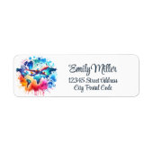 Waterverf Laten we reizen de wereld ontwerp Etiket (Voorkant)