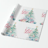 Waterverf Laten we verlichte kerstboom Cadeaupapier (Uitgerold)