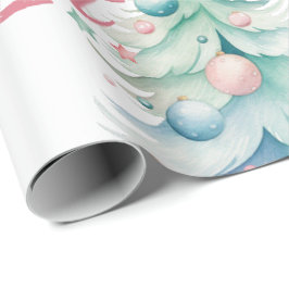 Waterverf Laten we verlichte kerstboom Cadeaupapier
