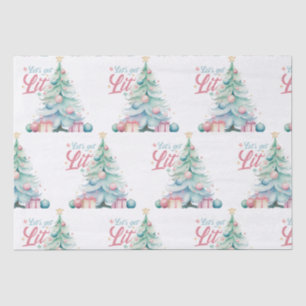 Waterverf Laten we verlichte kerstboom Tissuepapier