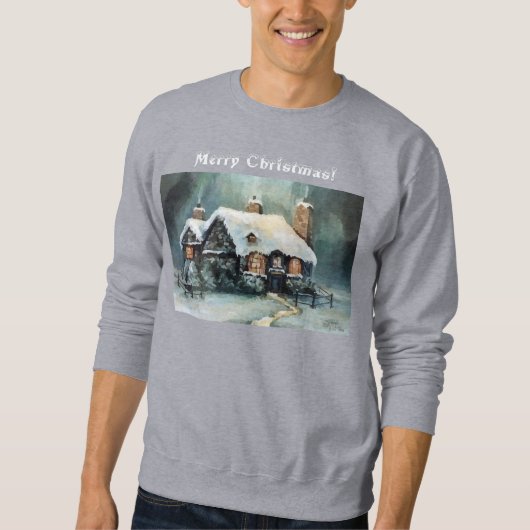 Waterverf Laughing Santa Claus Rudolf Smiling Trui (Voorkant)