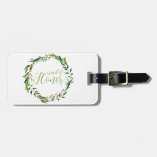 Waterverf Laurel Krans Maid of Honor Bagagelabel