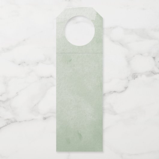 Waterverf Laurel Wreath Trouwtafel Nummer Flessenhanger (Achterkant)