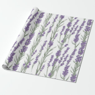 Waterverf Lavendel Bloemen Cadeaupapier