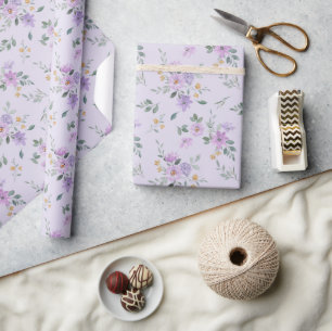 Waterverf Lavendel Bloemen Inpakpapier