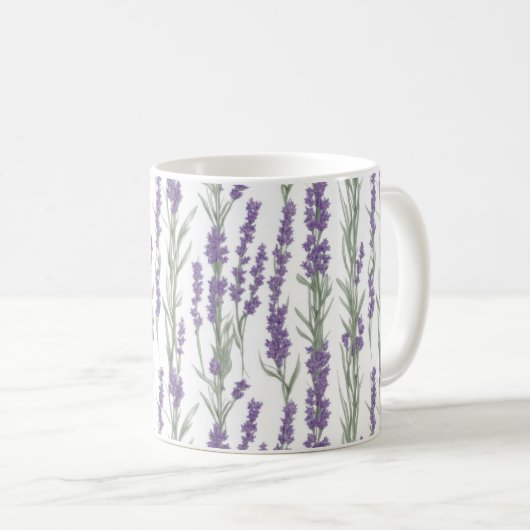 Waterverf Lavendel Bloemen Koffiemok (Voorkant rechts)