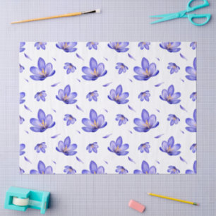 Waterverf Lavendel Bloemen  Tissuepapier