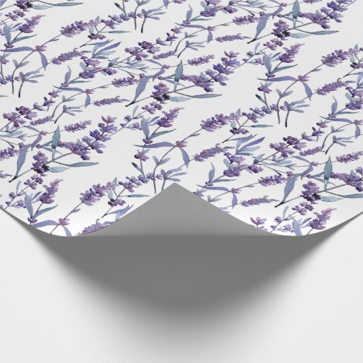 waterverf lavendel bloemenachtergrond cadeaupapier (Hoek)
