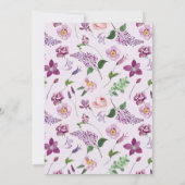 Waterverf Lavendel bloemenbruiloft Kaart (Achterkant)