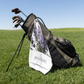 Waterverf lavendel boeket gepersonaliseerd golfhanddoek (Groen)