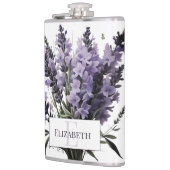 Waterverf lavendel boeket gepersonaliseerd heupfles (Links)