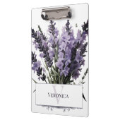 Waterverf lavendel boeket gepersonaliseerd klembord (Links)