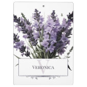 Waterverf lavendel boeket gepersonaliseerd klembord (Achterkant)