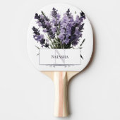 Waterverf lavendel boeket gepersonaliseerd tafeltennisbatje (Voorkant)