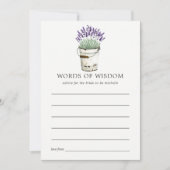 Waterverf Lavendel Bruidsdouche Advies Kaart (Voorkant)