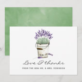 Waterverf Lavendel Bruiloft Bedankkaart (Voorkant / Achterkant)