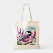 Waterverf Lavendel en Chickadee Tote Bag (Achterkant)