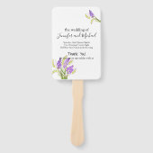 Waterverf Lavendel en Groene Bloemen Programma Handwaaier (Voorkant)