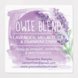 Waterverf Lavendel etherische oliën rolfles Labels