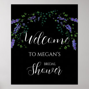Waterverf Lavendel eucalyptus boho groen Poster