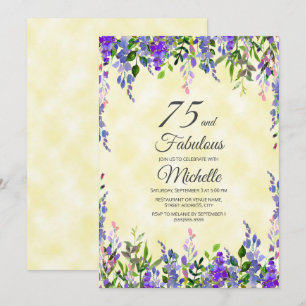 Waterverf Lavendel Geel 75 & Fabulous Verjaardag Kaart