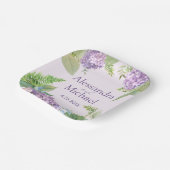Waterverf Lavendel Hydrangea Bloemen Bruiloft Papieren Bordje (Gebogen)