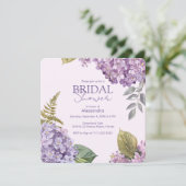 Waterverf Lavendel Hydrangea Flower Vrijgezellenfe Kaart (Staand voorkant)