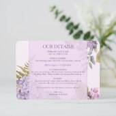 Waterverf Lavendel Hydrangea Varen Bladeren Bruilo Informatiekaartje (Staand voorkant)