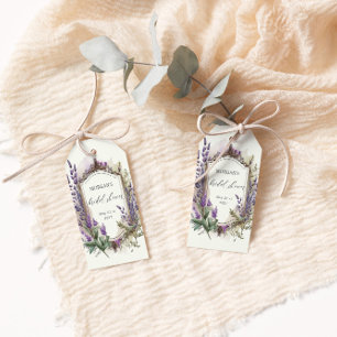 Waterverf Lavendel Koninklijke Bruidsuitvaart Cadeaulabel