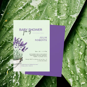Waterverf Lavendel & Mint Baby shower Kaart