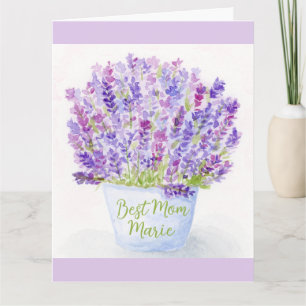 Waterverf Lavendel Moederdag Wenskaart Kaart