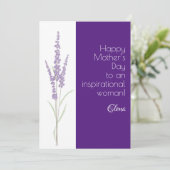 Waterverf lavendel paarse moederdag feestdagenkaart (Staand voorkant)