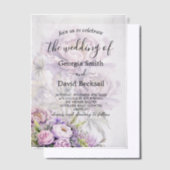 Waterverf Lavendel Peony Wedding Vellum Uitnodigingen (Offset)