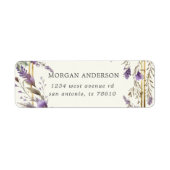 Waterverf Lavendel Regal retour adres label (Voorkant)