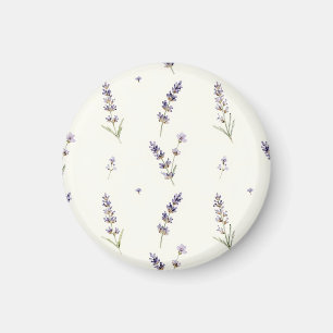 Waterverf Lavendel Takjes Delicaat Bloempatroon Magneet