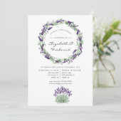 Waterverf Lavendel Trouw Rehearsal Dinner Kaart (Staand voorkant)