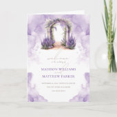 Waterverf Lavendel Tuin Bruiloft Programma (Voorkant)