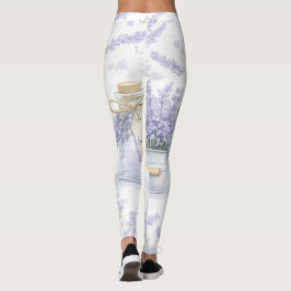 Waterverf Lavendel Tuin Patroon Leggings