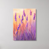 Waterverf Lavendel Veld Canvas Afdruk (Voorkant)
