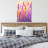Waterverf Lavendel Veld Canvas Afdruk (Insitu (Slaapkamer))