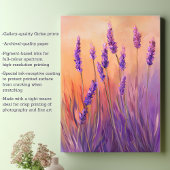 Waterverf Lavendel Veld Canvas Afdruk