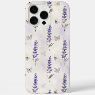 Waterverf lavendel & vlinders patroon iPhone 16 pro max hoesje