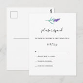Waterverf Lavendel Wedding RSVP Kaarten (Voorkant / Achterkant)