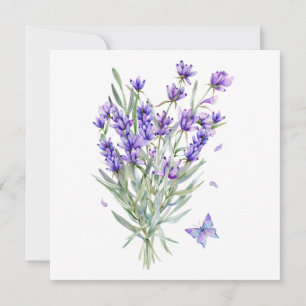 Waterverf lavendelbloemen kaart