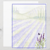 Waterverf lavendelveld (Voorkant / Achterkant)