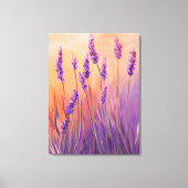 Waterverf Lavendelveld Canvas Afdruk (Voorkant)