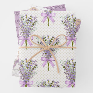 Waterverf Lavender Bouquet Inpakpapier Vel